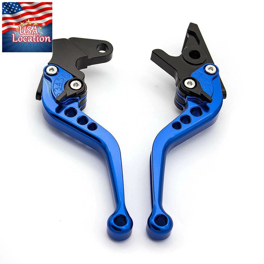 For Yamaha YFZ450 YFZ450R 2009-2018 Motor CNC Brake Clutch Levers Grips US Blue
