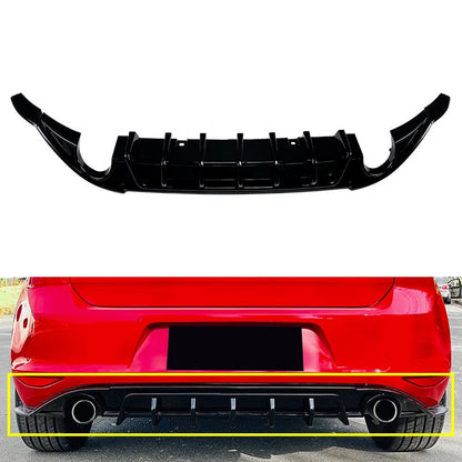 Rear Bumper Protector Spoiler Lip For VW Golf 7 Standard GTD 2014-2017 Black