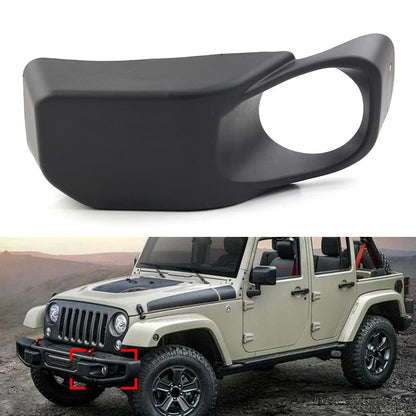 Left Side Front Bumper Fog Light Lamp Bezels For Jeep Wrangler 2013-2017 2014 15