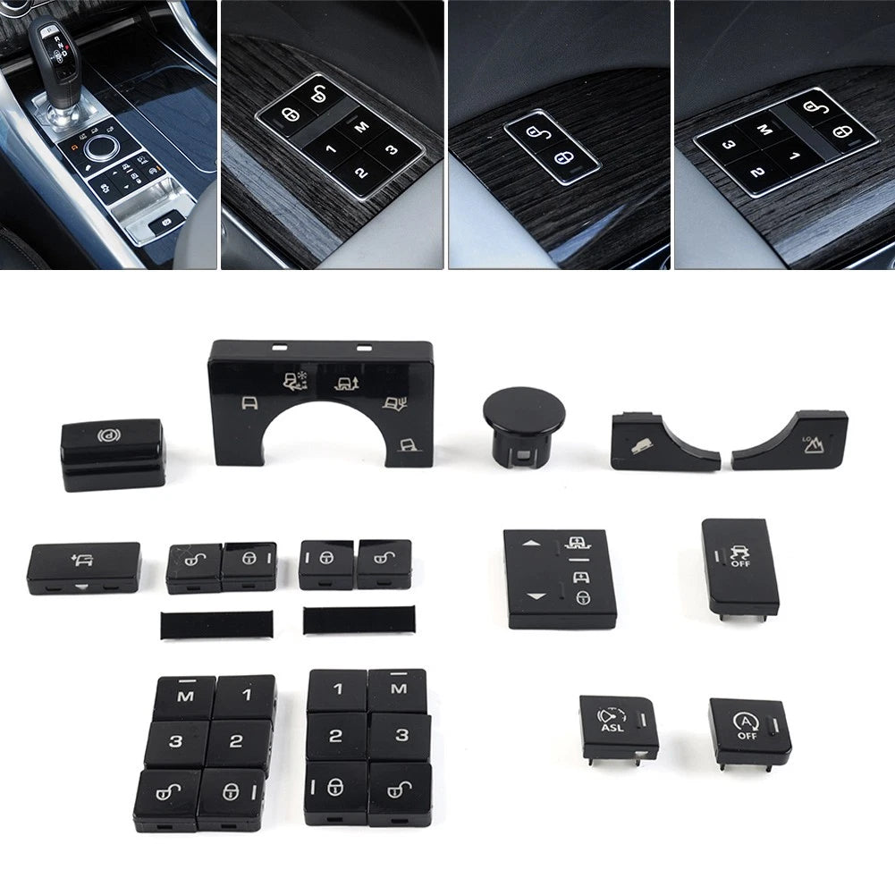 For Land Rover 2013-2017 Window Lift Switch Button Terrain Mode Button Cover Set