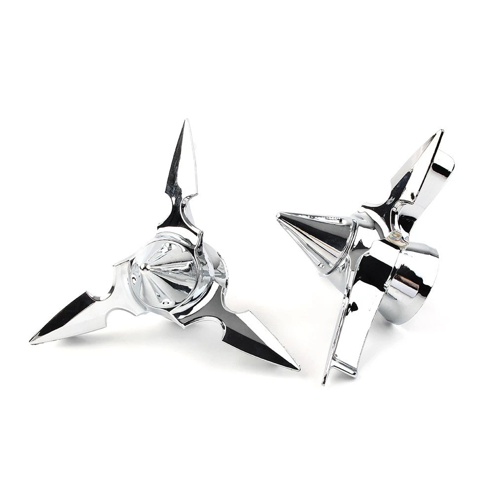 For Harley Softail Touring Chrome Spun Blade Spinning Front Axle Cap Nut Cover