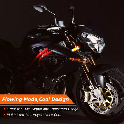 4PCS UNIVERSAL FLOWING MOTORCYCLE LED TURN SIGNAL INDICATOR BLINKER AMBER LIGHT