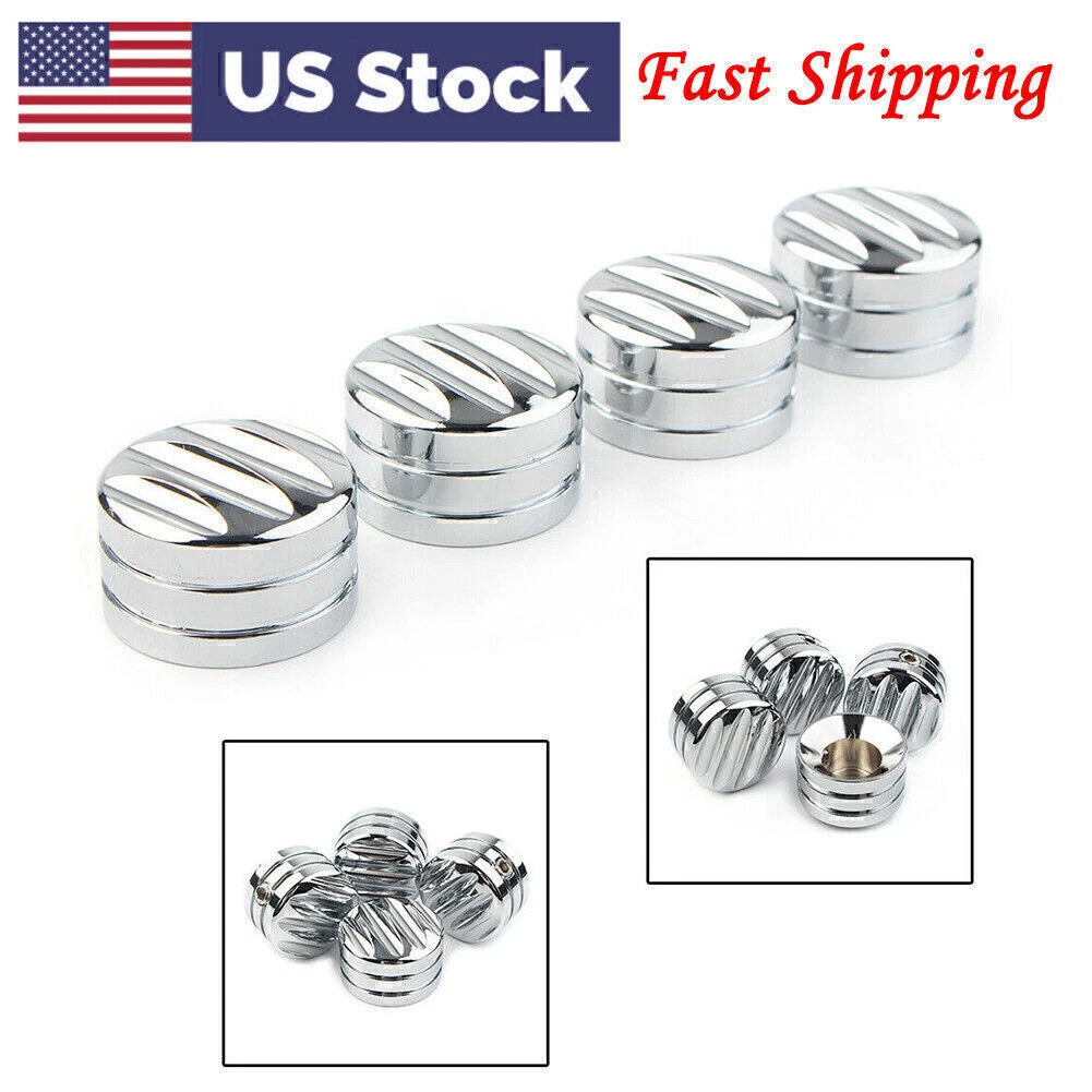 4ⅹ Head Bolt Cover Cap for Harley Twin Cam 1999-Later & Evo 1985-1999 Chrome USA