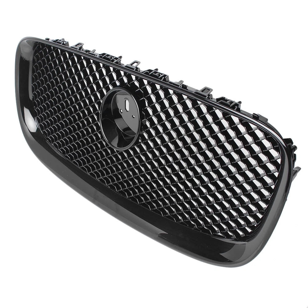 Front Center Upper Grille Glossy Black For Jaguar XF XFR 2012-2015