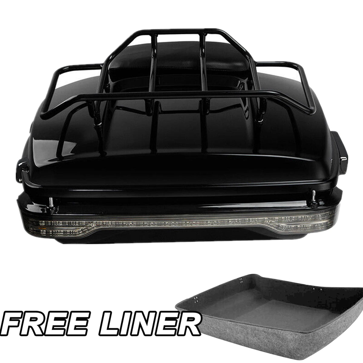 Chopped Trunk Pad Top Rack Tail Light Fit For Harley Electra Glide 14+