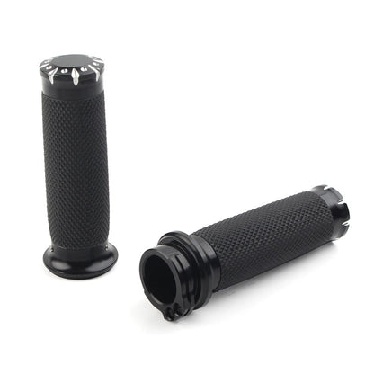 1" Black Handlebar Hand Grips For Harley Touring Sportster Dyna Softail VRSC US