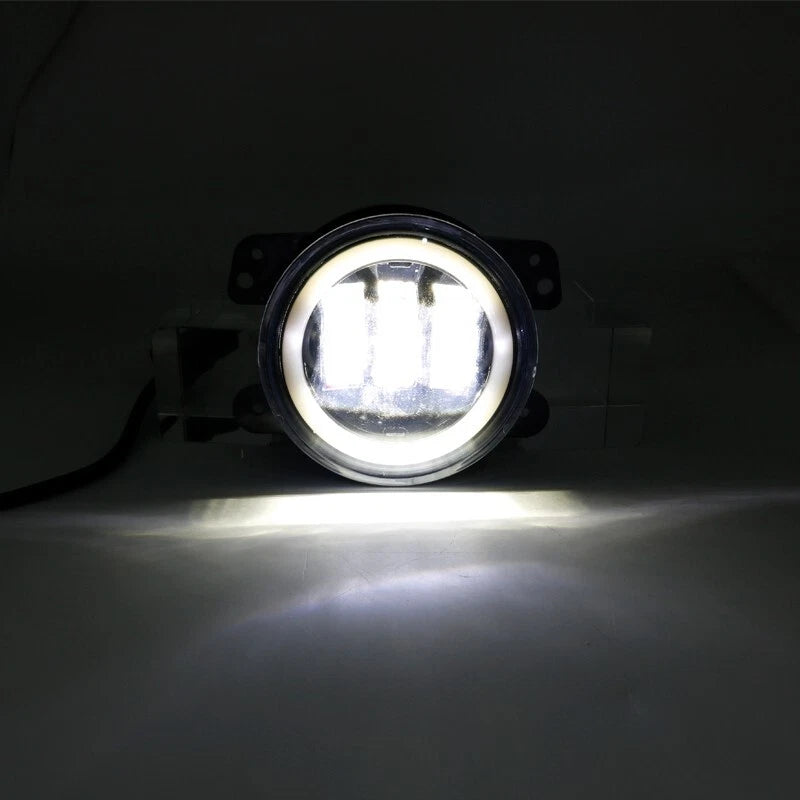 2X Halo Amber Angel Eyes LED 4" Inch Fog Light Lamp For Dodge Jeep Wrangler JK