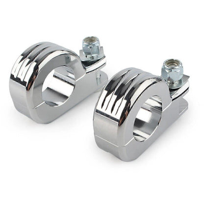 US 1.25" Highway Foot Peg Mounting P Clamps for Harley Dyna Engine Bars Chrome