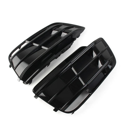 1 Pair Black Front Bumper Fog Light Grille Cover For Audi Q5 SQ5 2018-2022