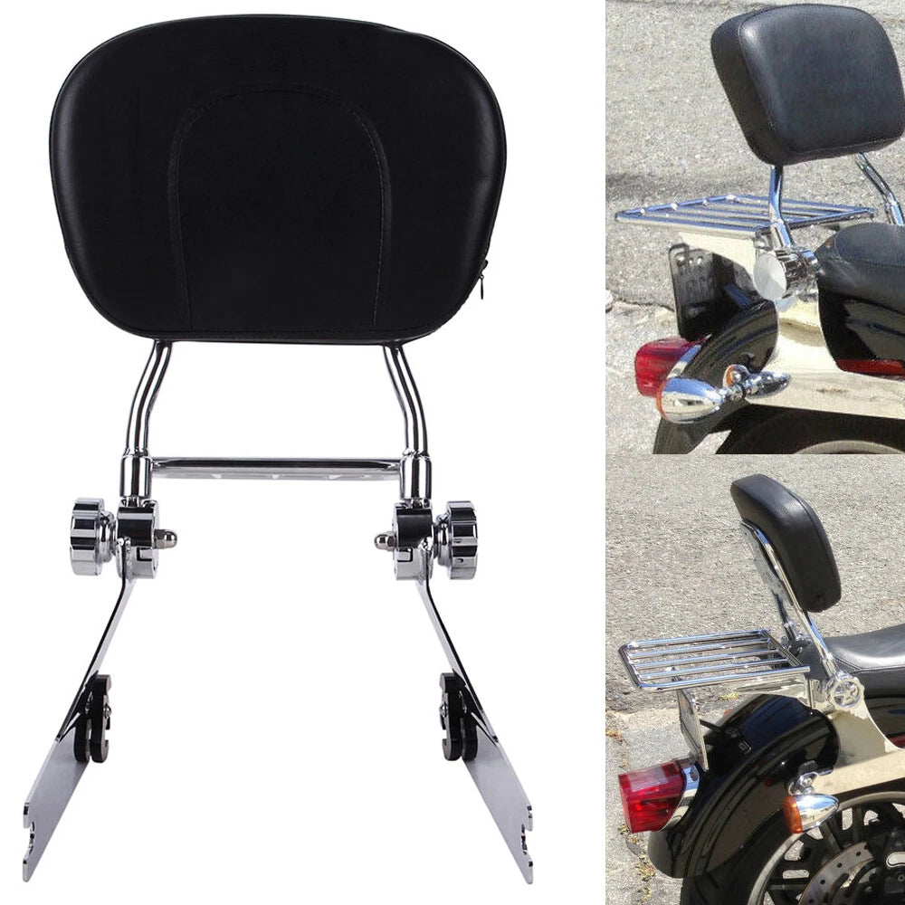 Chrome Backrest Sissy Bar Luggage Rack For Harley Dyna FXD FXDC FXDL FXDX 02-05