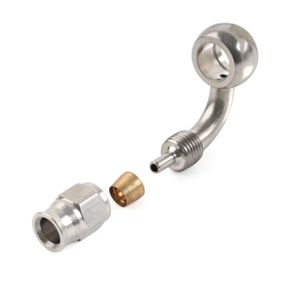 Stainless Steel 10.2mm 3/8 Eye Banjo Hose Ends AN-3 90 Degree Brake Motorcycle