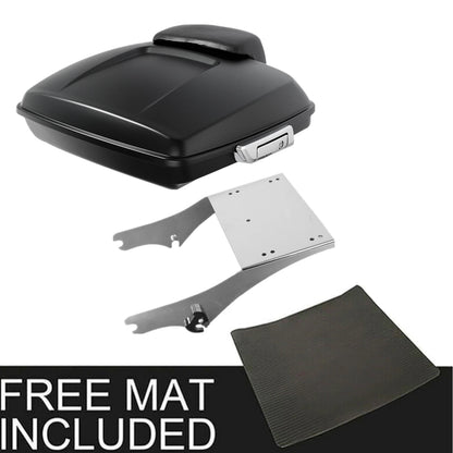 Matt Black Razor Trunk Backrest Pad Mount Rack Fit For Harley Touring Glide97-08