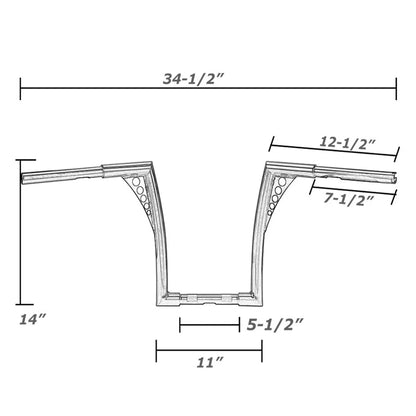 14" Rise Ape Hanger Handlebar For Harley FLST FXST Sportster XL Custom Dyna