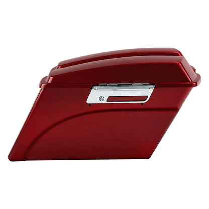 Red Hard Saddlebags & Conversion Bracket For Harley Davidson Softail FLST 84-17