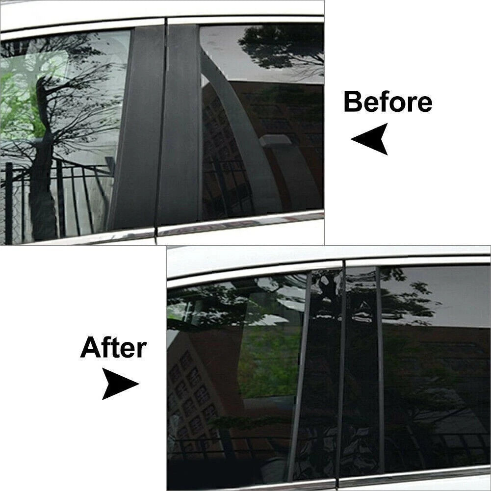 Door Trim Pillar Posts Cover Glossy Black FIT FOR VW Jetta 2019-2021 (6 Pcs/Set)