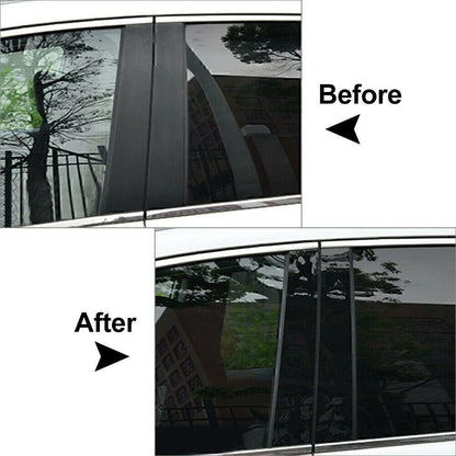 Door Trim Pillar Posts Cover Glossy Black FIT FOR VW Jetta 2019-2021 (6 Pcs/Set)