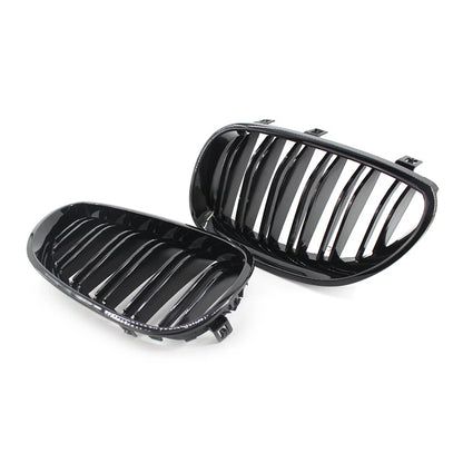 2 x Gloss Black Car Front Grilles Fit For BMW 5 Series E60/E61 2003-2009