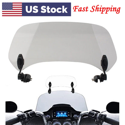 Windshield Adjustable Clip On Smoke Extension Spoiler Wind Deflector Motorcycle