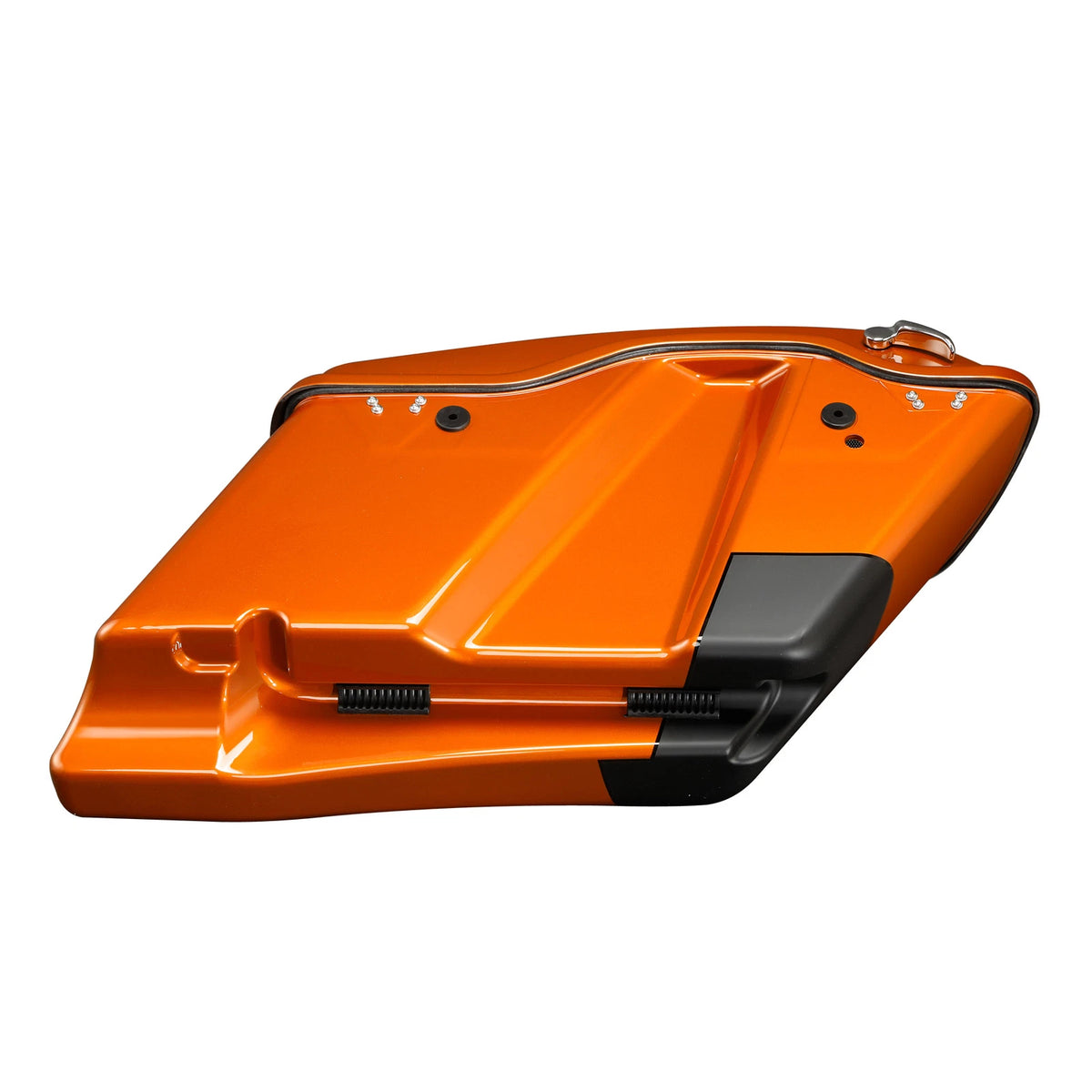 4"Stretched Saddlebags For Harley Street Glide 14-23 Scorched Orange/Black Denim