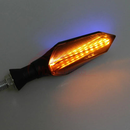 2x 12V Universal Motorcycle LED Turn Signal Light Blinker Amber Blue Indicators