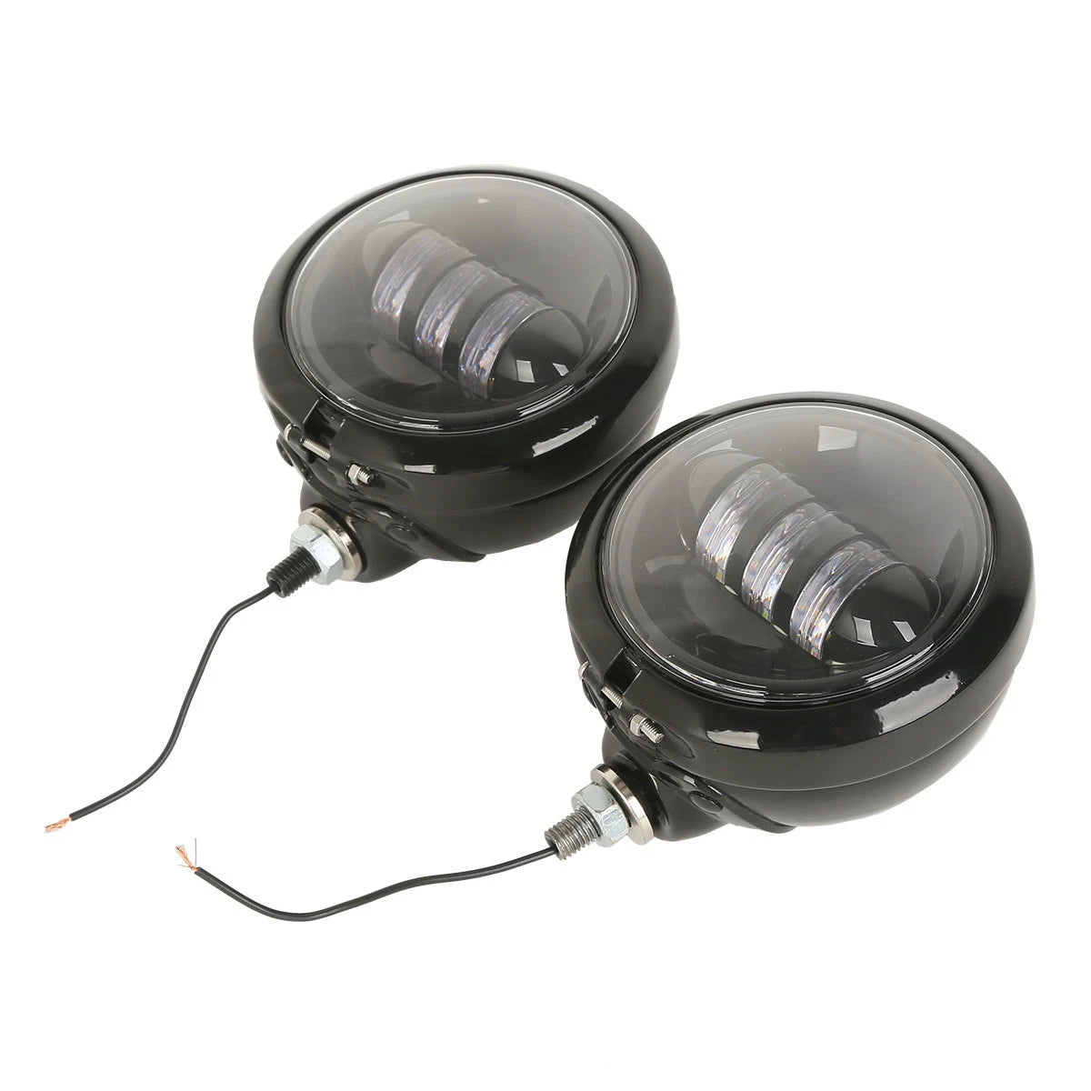 4.5" LED Auxiliary Spot Passing Fog Lights Housing Fit For Harley Electra Glide