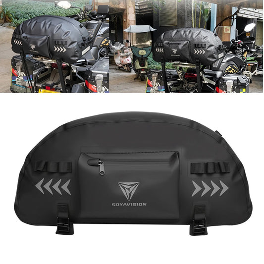 Waterproof Motorcycle Tail Bag Universal Rear Back Seat Bag Black for Harley BMW
