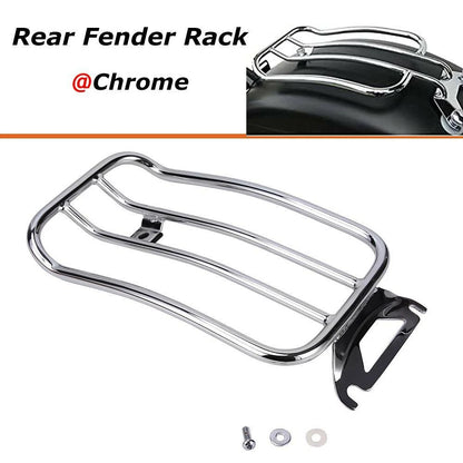 Chrome Solo Seat Luggage Rear Fender Rack For Harley Touring FLHT FLHR 1997-2015