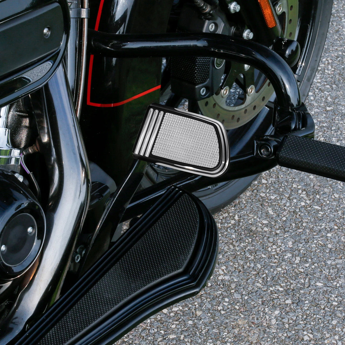 Brake Pedal Pad FootPegs Fit For Harley Touring Electra Street Glide Trike 80-24