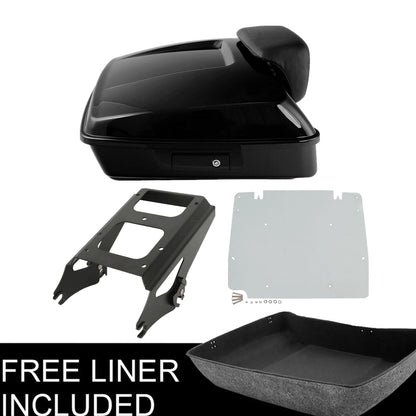 Chopped Trunk Pad Mount Rack Base Plate Fit For Harley Touring 2009-13 12 Black