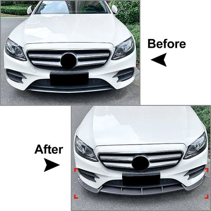 US Front Bumper Lip Splitter Spoiler Fit Benz E Class W213 E260 E300 16-20 Black