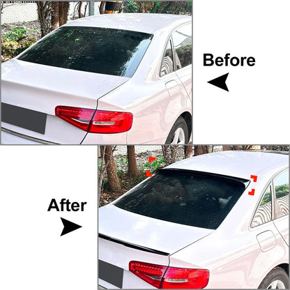 1pc Carbon Fiber Pattern Rear Window Roof Spoiler Wing For Audi A4 S4 B8 2009-16