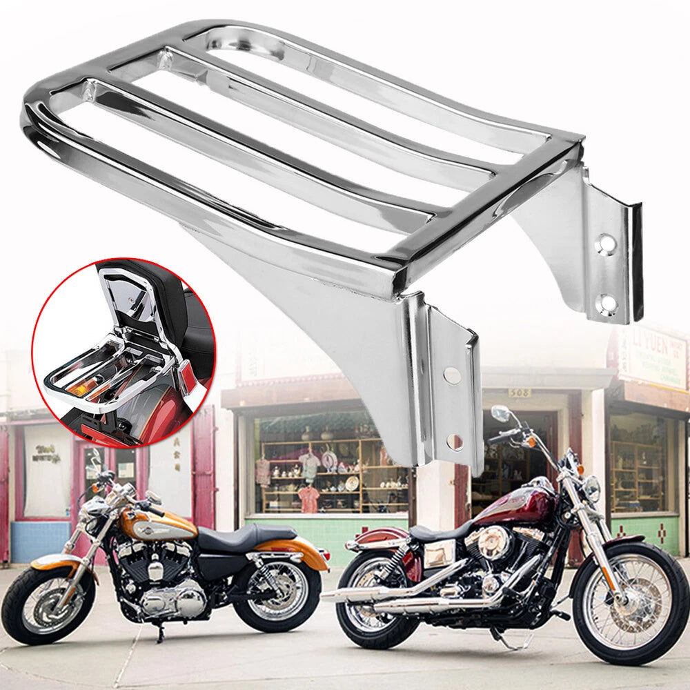Rear Backrest Luggage Rack For Harley Sportster XL 883 2004-UP Softail 1984-2005
