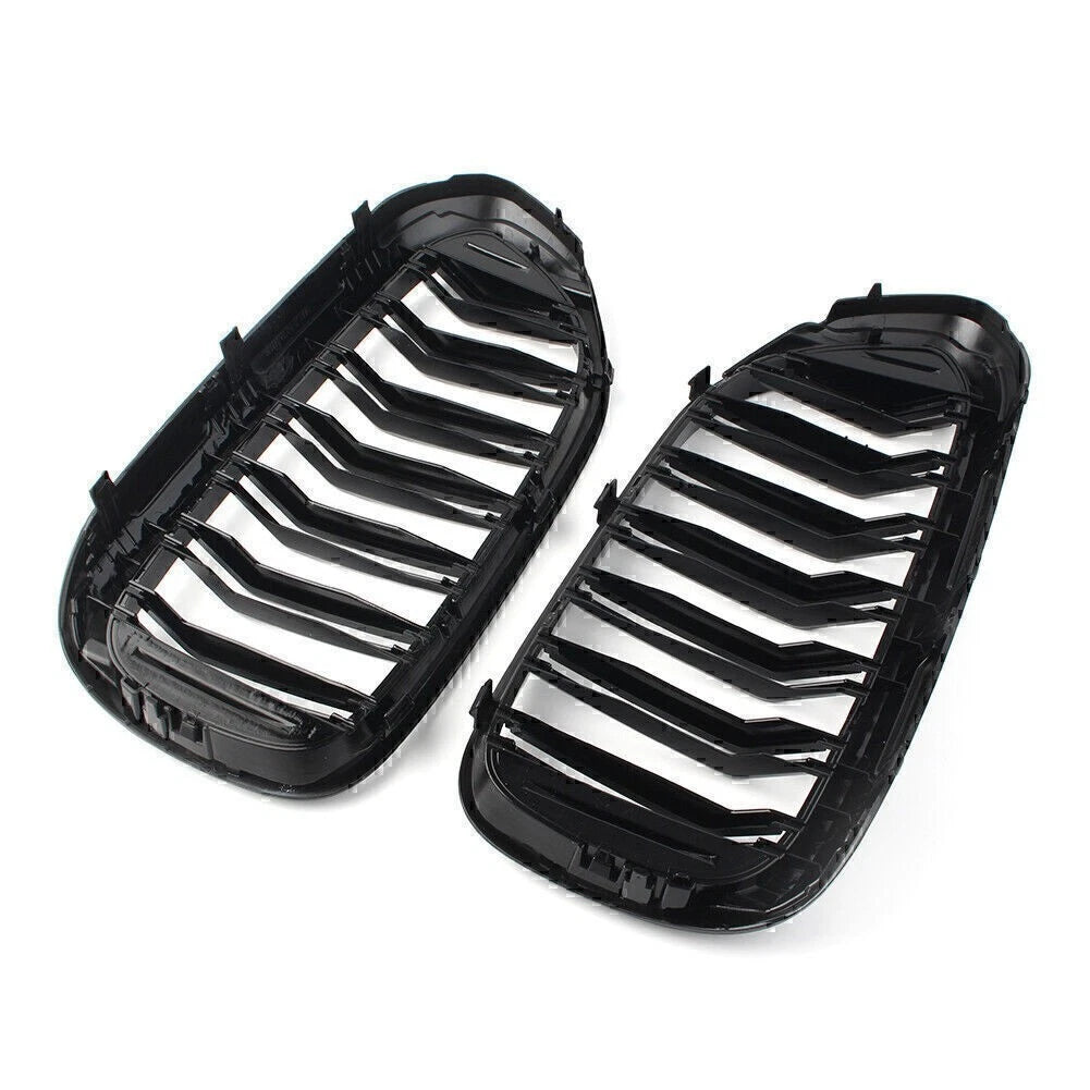 Pair Glossy Black Front Kidney Grille for BMW 5-series G30 Sedan 2017-Present
