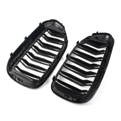 Pair Glossy Black Front Kidney Grille for BMW 5-series G30 Sedan 2017-Present
