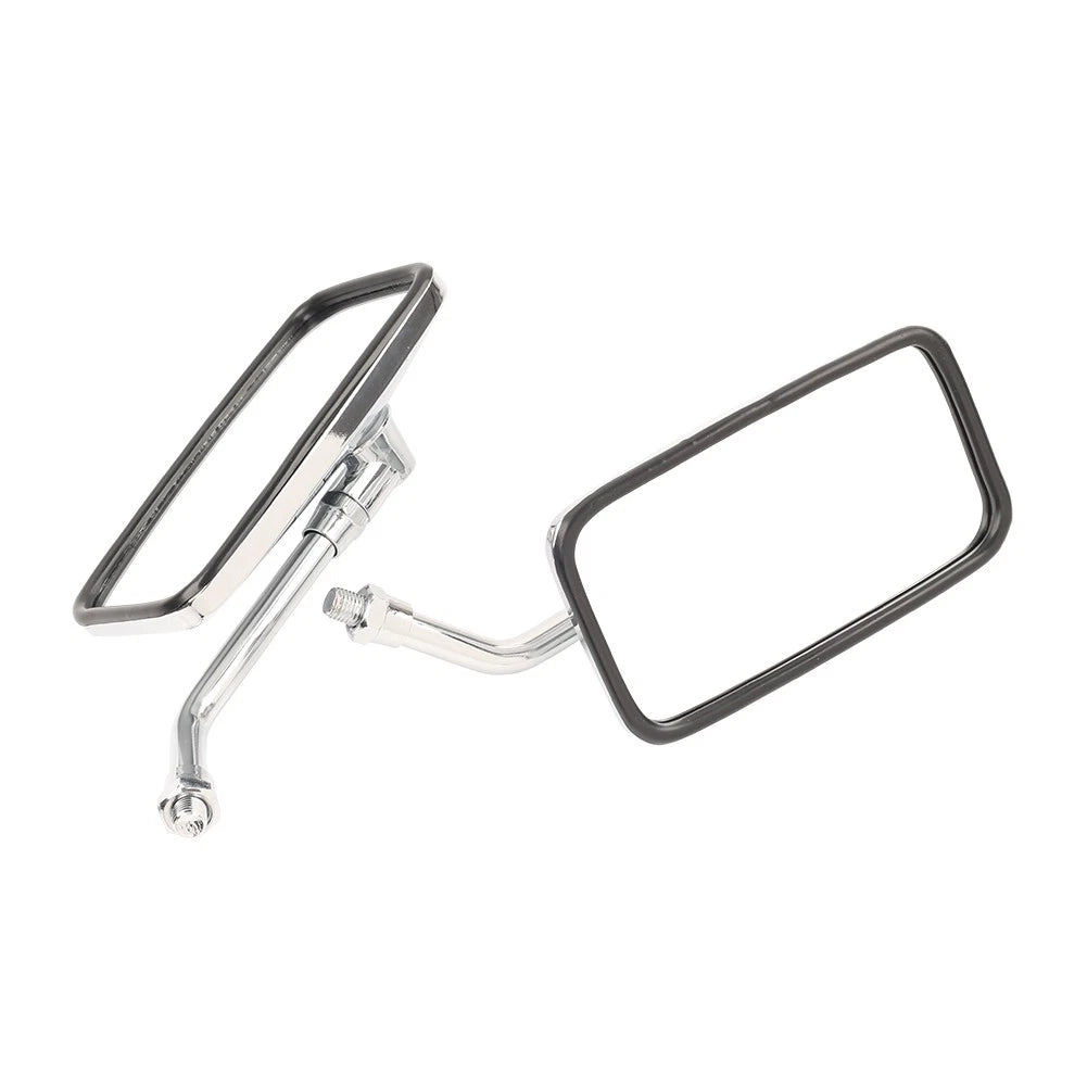 10mm Rectangle Rearview Side Mirrors Chrome For Honda Magna 700 VF700C VF750CD