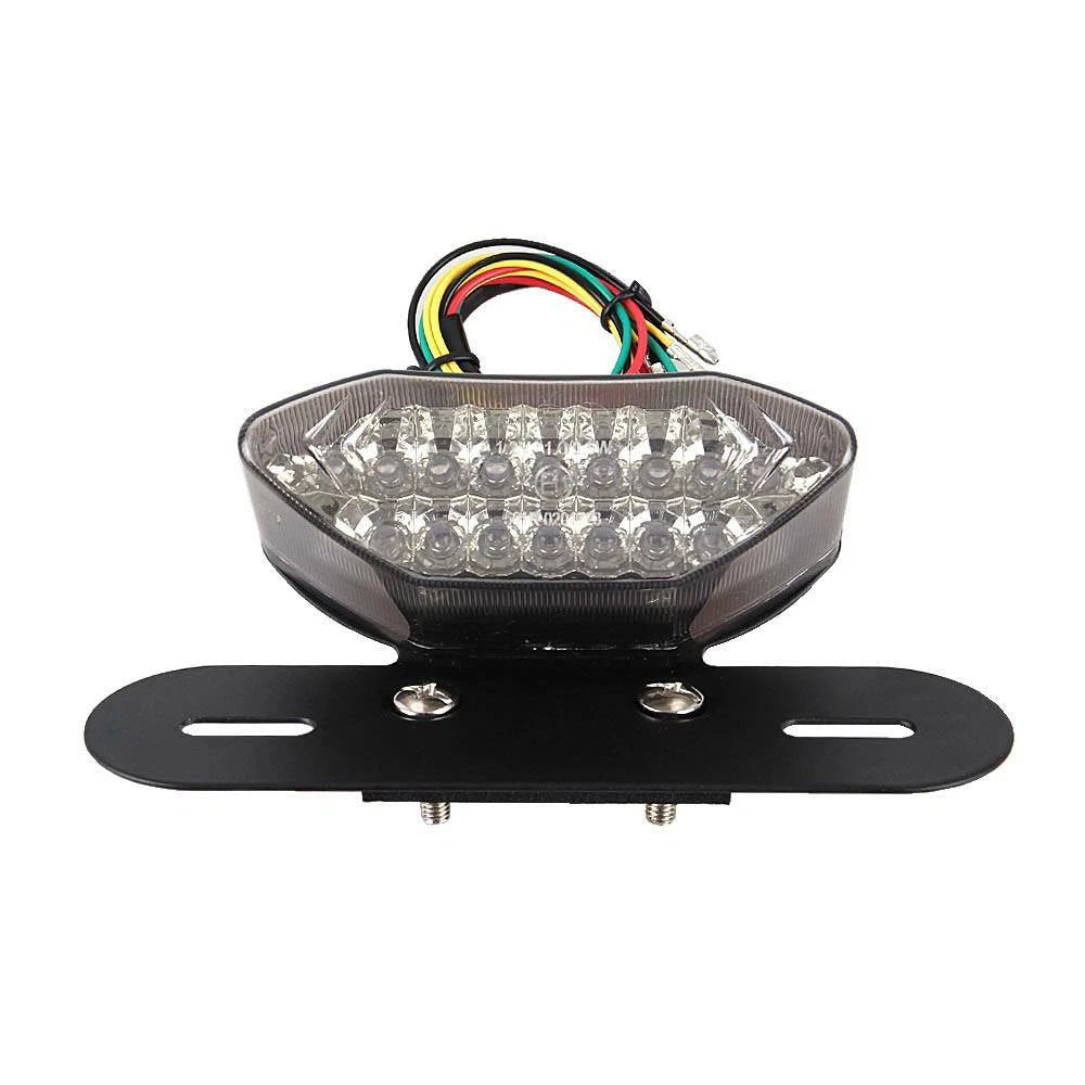 Motorcycle 16 LED Integrated Tail Lights License Plate Turn Signals Brake Light