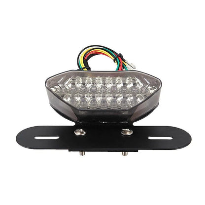Motorcycle 16 LED Integrated Tail Lights License Plate Turn Signals Brake Light