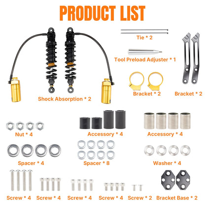 Pair Remote Reservoir Rear Suspensions Shocks For Harley Street Glide 2014-2025