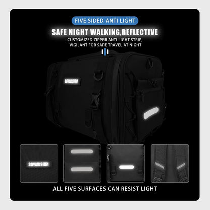 Waterproof 35L-50L Motorcycle Tail Bag Moto Rear Seat Travel Luggage Helmet Bag