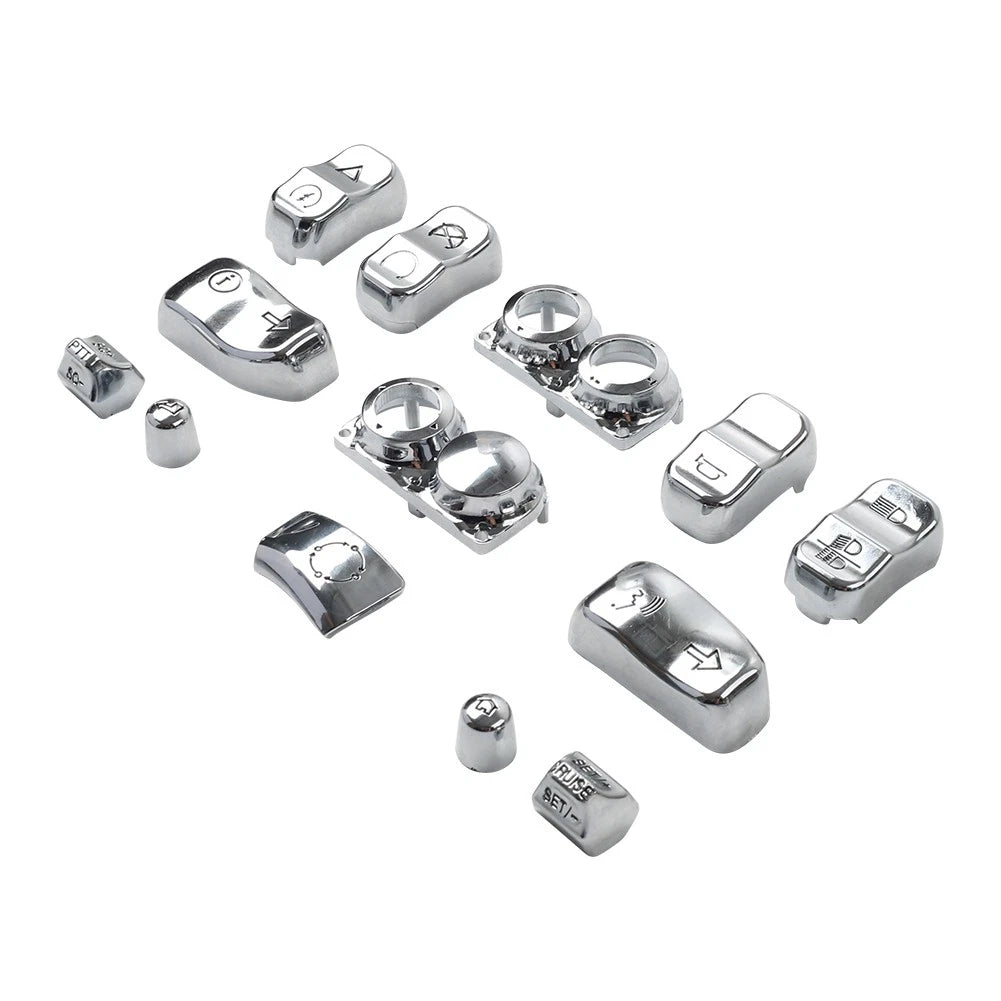 Hand Control Switch Housing Button Cap Chrome For Harley Road Electra Tri Glide