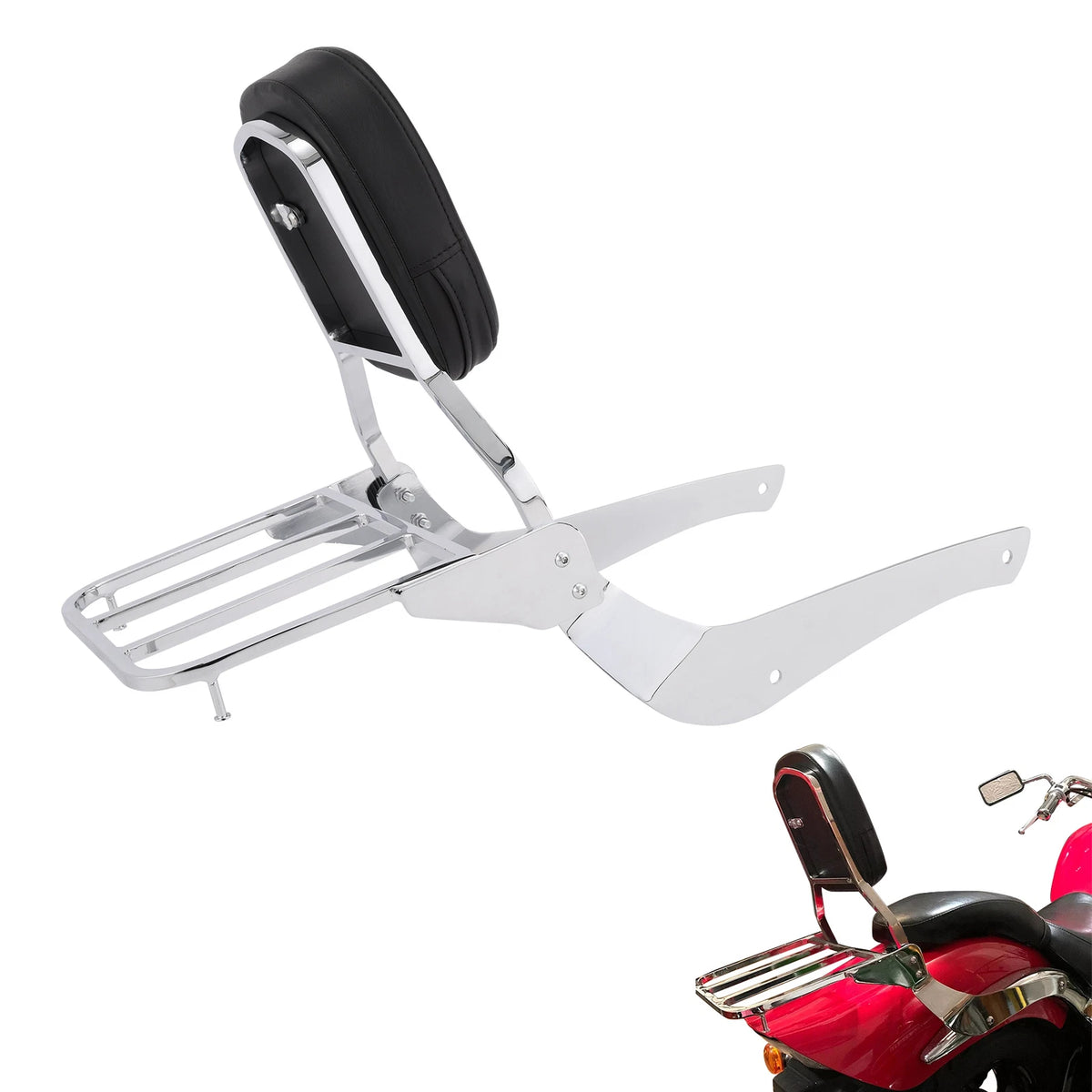 Sissy Bar Back Rest Luggage Rack Fit For Suzuki Intruder/Volusia VL800 2001-2011