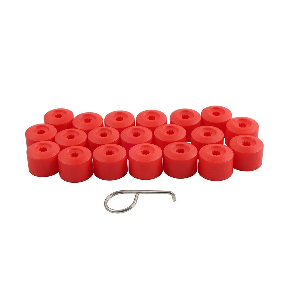 20x 17mm Car Wheel Lug Nut Bolt Cover Caps For Volkswagen Golf Passat Beetle Red