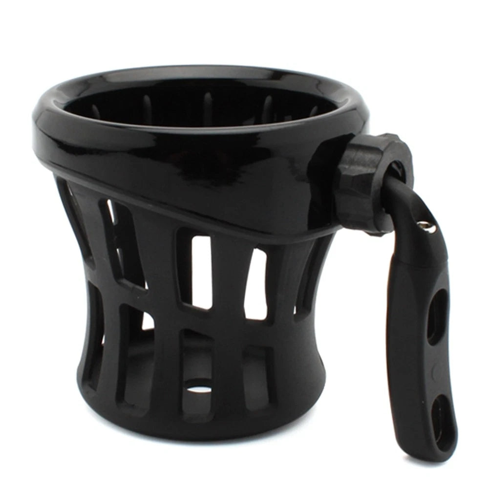 Motorcycle Handlebar Cup Holder Drink W/ Mesh Basket Mount Universal Black