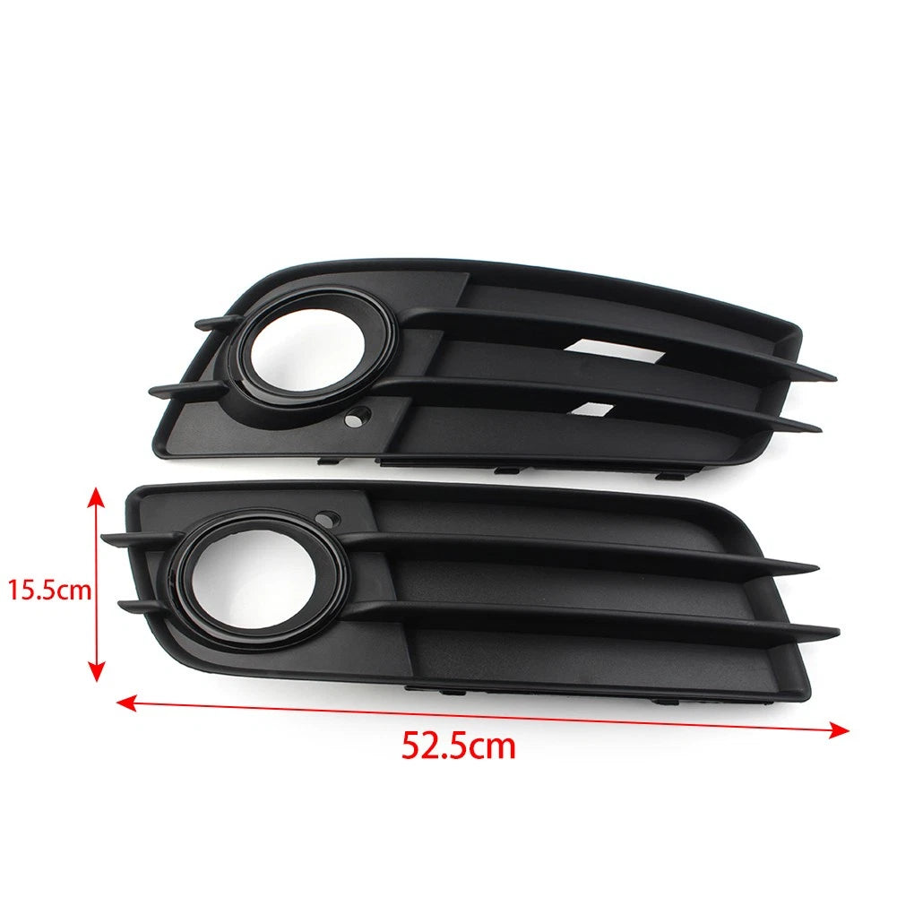1 Pair Black Front Bumper Fog Light Grille Cover For Audi A4 B8 S4 2008-2012 US