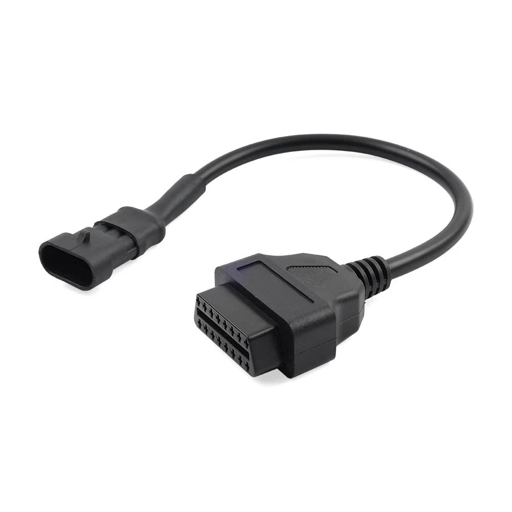 1x Motorcycle 3 pin To 16pin OBD2 Diagnostic Cable Adapter Connector For Cfmoto