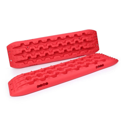 Red 2X Recovery Traction Sand Tracks Snow Mud Track Tire Ladder 4WD Off Road