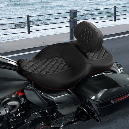 Driver Passenger Seat & Backrest Pad For Harley Touring Road Glide King 2009-23