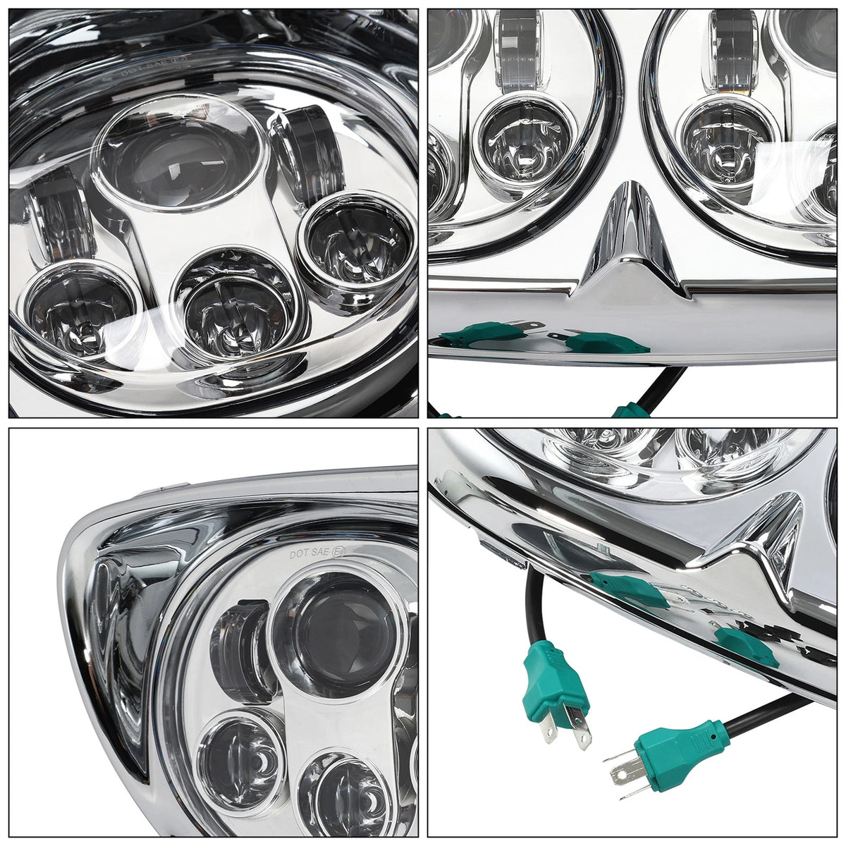 5.75" Dual LED Headlight Lamp Projector Fit For Harley Road Glide 1998-2013 2012