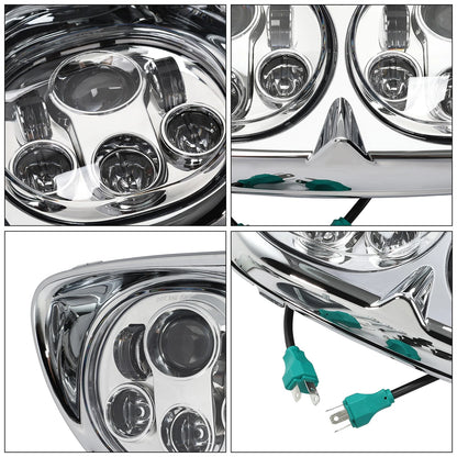 5.75" Dual LED Headlight Lamp Projector Fit For Harley Road Glide 1998-2013 2012