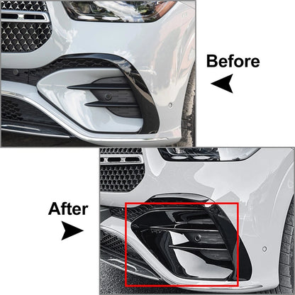 Fog Light Grill Air Vent Cover For Mercedes Benz GLE Class W167 C167 2024+ Black